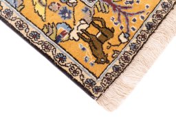 Central medallion detail of 1988s Ghom rug from Iran / Persia
