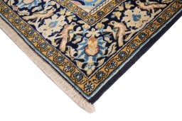 Central medallion detail of 1990s Ghom rug from Iran / Persia