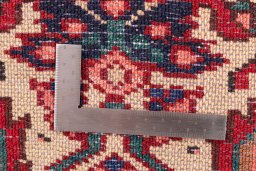 Full view of 1998s Hoseinabad rug from Iran / Persia, 255 × 65 cm in Multi Color tones