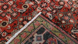 Full view of 1990s Hoseinabad rug from Iran / Persia, 345 × 165 cm in Multi Color tones