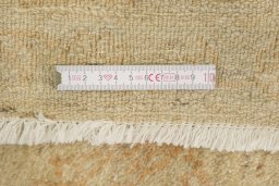 Full view of New Isfahan rug from Iran / Persia, 280 × 198 cm in Cream tones