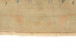 Full view of 1980s Isfahan rug from Iran / Persia, 381 × 294 cm in Beige tones