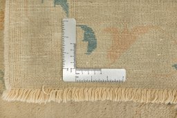 Corner detail of 1980s Isfahan rug showing border pattern and Wool pile