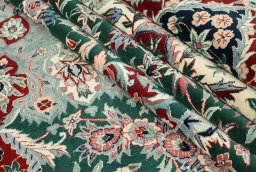 Full view of New Isfahan rug from China, 365 × 274 cm in Green tones