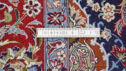 Full view of New Isfahan rug from Iran / Persia, 162 × 112 cm in Cream tones