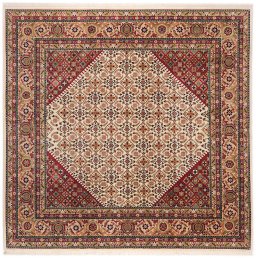 Full view of 1990s Isfahan rug from China, 259 × 259 cm in Cream tones