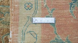 Full view of New Isfahan rug from Iran / Persia, 290 × 254 cm in Terracotta tones