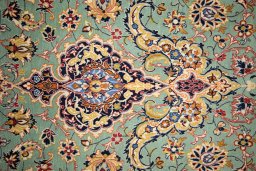 Central medallion detail of 1990s Isfahan rug from Iran / Persia