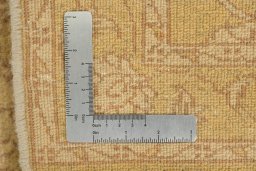 Full view of New Isfahan rug from Iran / Persia, 337 × 78 cm in Beige tones