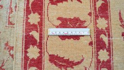 Full view of New Isfahan rug from Iran / Persia, 178 × 138 cm in Beige tones