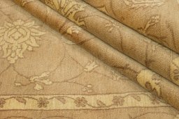 Full view of New Isfahan rug from Iran / Persia, 315 × 202 cm in Brown tones
