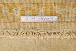 Full view of New Isfahan rug from Iran / Persia, 286 × 195 cm in Beige tones