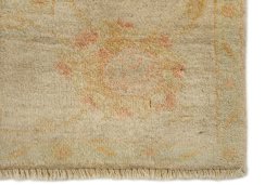 Close-up detail of New Isfahan rug from Iran / Persia showing Wool weave