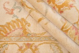 Full view of New Isfahan rug from Iran / Persia, 198 × 150 cm in Beige tones