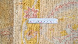 Full view of New Isfahan rug from Iran / Persia, 318 × 242 cm in Beige tones