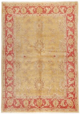 Full view of New Isfahan rug from Iran / Persia, 220 × 150 cm in Yellow tones