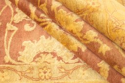 Full view of New Isfahan rug from Iran / Persia, 210 × 175 cm in Red tones