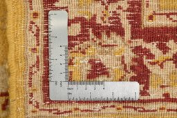 Full view of New Isfahan rug from Iran / Persia, 325 × 82 cm in Yellow tones