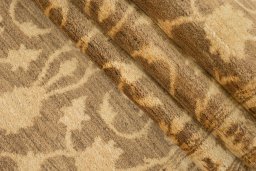 Corner detail of New Isfahan rug showing border pattern and Wool pile