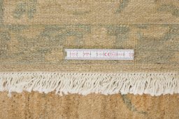 Full view of New Isfahan rug from Iran / Persia, 273 × 167 cm in Beige tones
