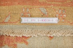 Corner detail of New Isfahan rug showing border pattern and Wool pile