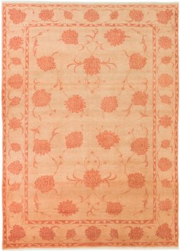 Full view of New Isfahan rug from Iran / Persia, 267 × 191 cm in Red tones