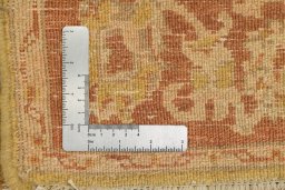 Full view of New Isfahan rug from Iran / Persia, 400 × 106 cm in Beige tones