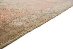 Backside of handmade New Isfahan rug showing knot structure and weave density