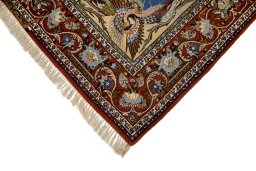 Central medallion detail of 1990s Isfahan rug from Iran / Persia