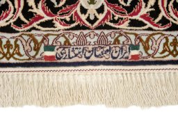 Central medallion detail of New Isfahan rug from Iran / Persia