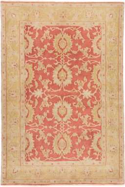 Full view of New Isfahan rug from Iran / Persia, 215 × 150 cm in Red tones
