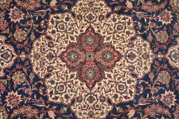 Central medallion detail of 1930s Isfahan rug from Iran / Persia