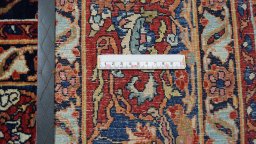 Full view of 1920s Isfahan rug from Iran / Persia, 218 × 142 cm in Beige tones