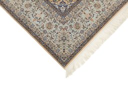 Central medallion detail of New Isfahan rug from Iran / Persia
