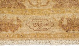 Close-up detail of New Isfahan rug from Iran / Persia showing Wool weave