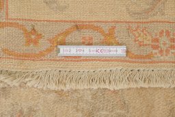 Full view of New Isfahan rug from Iran / Persia, 290 × 188 cm in Beige tones