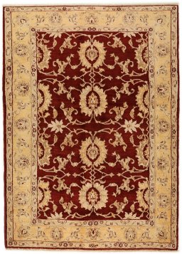 Full view of New Isfahan rug from Iran / Persia, 198 × 142 cm in Dark red tones