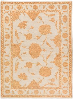 Full view of New Isfahan rug from Iran / Persia, 198 × 150 cm in White tones