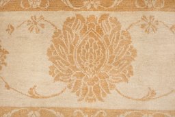 Corner detail of New Isfahan rug showing border pattern and Wool pile