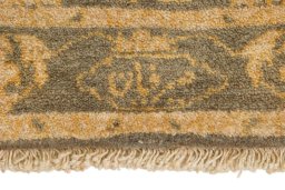 Close-up detail of New Isfahan rug from Iran / Persia showing Wool weave