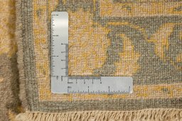 Full view of New Isfahan rug from Iran / Persia, 394 × 81 cm in Brown tones