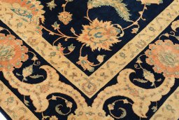 Surface texture of 1990s Isfahan rug with natural Wool and intricate pattern