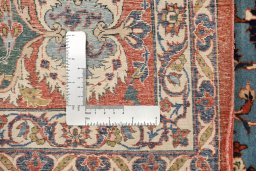 Full view of 1920s Isfahan rug from Iran / Persia, 238 × 145 cm in Blue tones