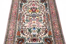 Surface texture of New Isfahan rug with natural Cork and intricate pattern