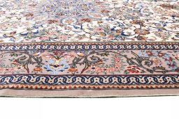 Full view of New Isfahan rug from Iran / Persia, 200 × 130 cm in Beige tones