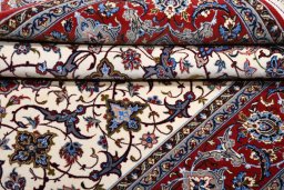 Surface texture of New Isfahan rug with natural Cork and intricate pattern