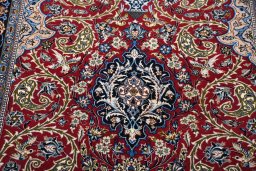 Surface texture of New Isfahan rug with natural Cork and intricate pattern