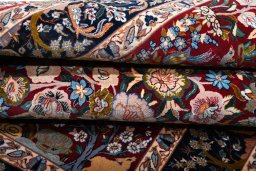 Surface texture of New Isfahan rug with natural Cork and intricate pattern