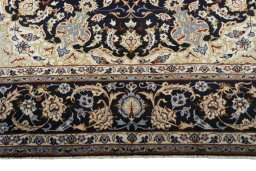 Full view of 2000s Isfahan rug from Iran / Persia, 392 × 300 cm in Blue tones