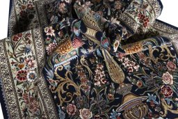 Surface texture of New Isfahan rug with natural Cork and intricate pattern
